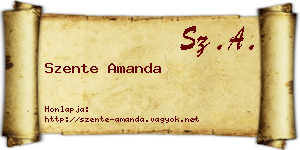 Szente Amanda névjegykártya